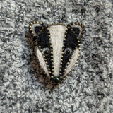 Hand Felted Badger Brooch With Zip Edge Detail