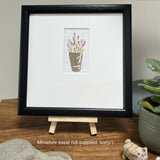 Lavender Pot - Original Framed Miniature Botanical Ink Painting