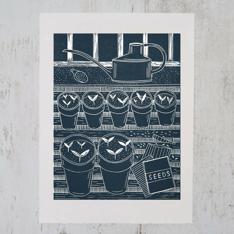 Potting Shed Limited Edition Lino Print