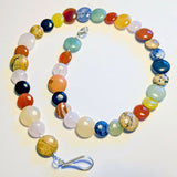 Mixed Gemstone Disc Necklace