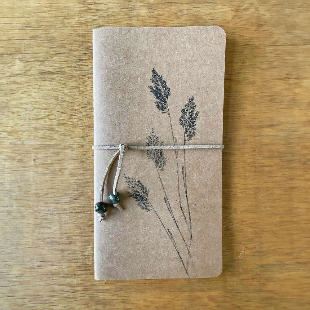 Hand Printed Meadow Grass Notebook - Monotype