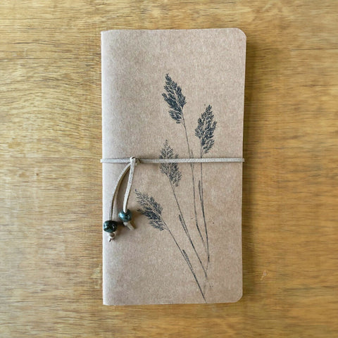 Hand Printed Meadow Grass Notebook - Monotype
