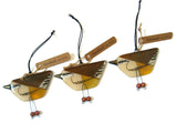 Wren - Fused Glass Hanging Bird