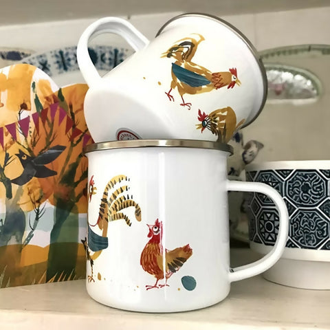 Cockerels - Enamel Mug