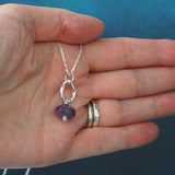 Amethyst Pebble Fused Silver Pendant