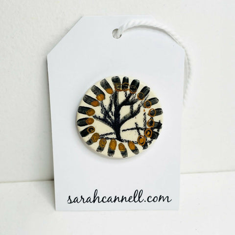 Ceramic Brooch with Gold Lustre