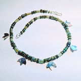 Green Tourmaline Gemstone & Lotus Flower Necklace