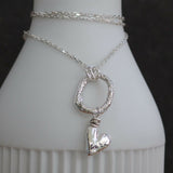 Molten Silver Heart Pendant Necklace