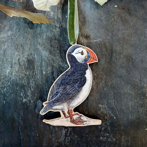 Puffin - Wooden Hanging Decoration