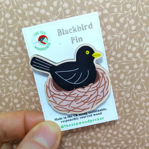 Blackbird Pin Badge