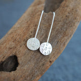 Textured Silver Drop Earrings