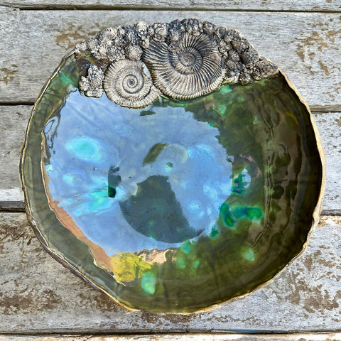 Green Ammonite Bowl - Ceramic 2