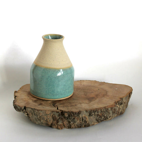 Aqua Glaze Vase - Flecked Stoneware