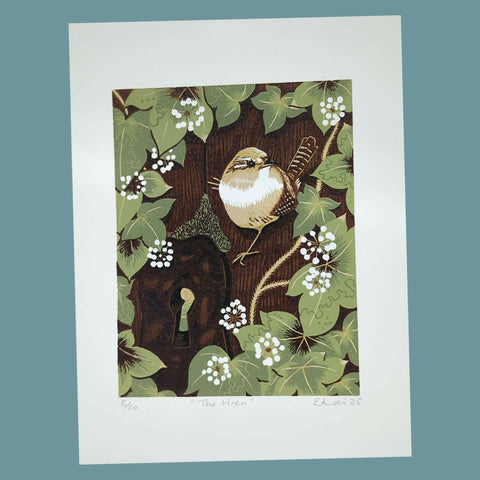 The Wren - Original Linocut Print 2