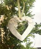 Christmas Decorations, Hearts and Holly - Handmade Ceramic