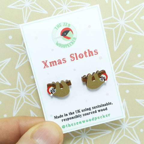 Xmas Sloth Earrings