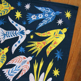 Folk Birds Tea Towel 2 - Freya Snow