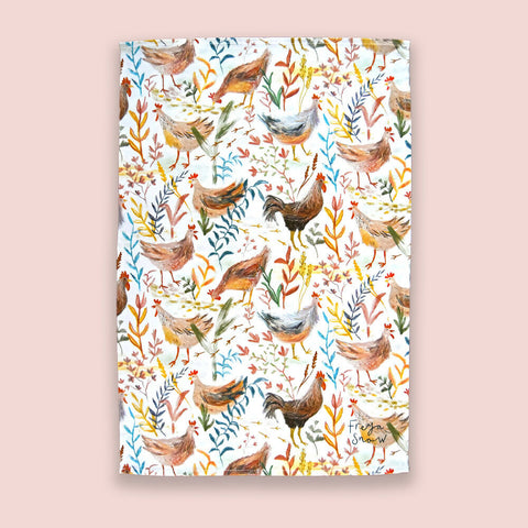 Country Chickens - Tea Towel