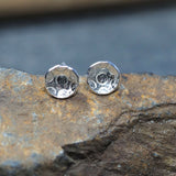 Domed Silver Stud Earrings