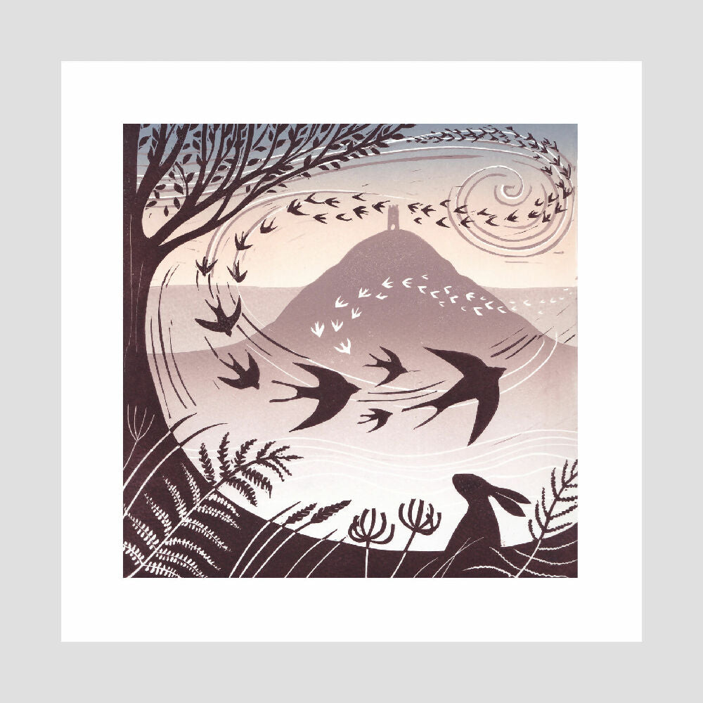 Solstice Sunrise - Original Lino Print