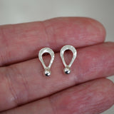 Silver Tear Drop Stud Earrings