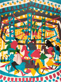 merry go round, woodcut, 60 x 45 cm lisa takahashi