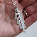 Silver Forged Rod Pendant - 7 Rods