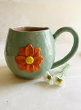 Handmade Ceramic Marigold Flower Cup
