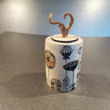 Magic Village Lidded Jar- handmade ceramic