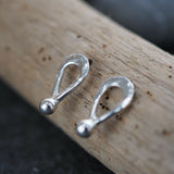 Silver Tear Drop Stud Earrings