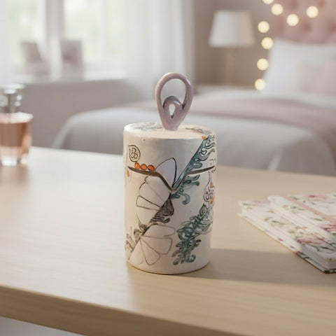 Wings of Love keepsake pot - handmade ceramic