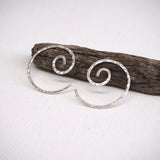 Silver Spiral Hoop Earrings