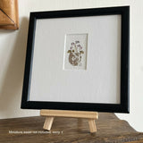 Cyclamen Pot - Original Framed Miniature Botanical Ink Painting