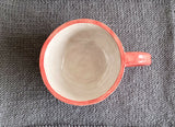 Handmade Red Striped Ceramic Mug