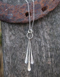 Silver Forged Rod Pendant - 3 Rods