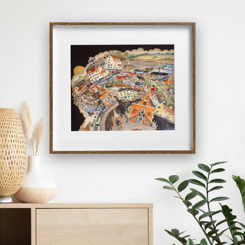 Down Winding Streets To Find Old Mill And Barges Old, Woodbridge - Giclee Print