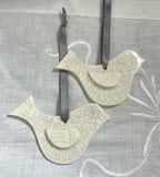 Christmas Decorations, Doves - Handmade Ceramic