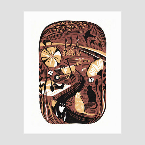 Gardeners Rest - Original Lino Print