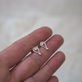 Silver Tear Drop Stud Earrings