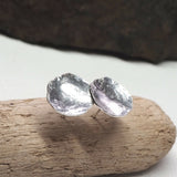 Large Sterling Silver Hammered Stud Earrings