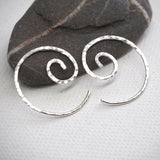 Silver Spiral Hoop Earrings