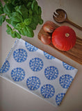 Organic Tea Towel - Machair Clock Blue