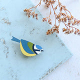 Blue Tit - Hand Painted Brooch