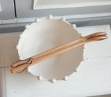 Handmade Ceramic Bobble Bowl - Soft White Glaze