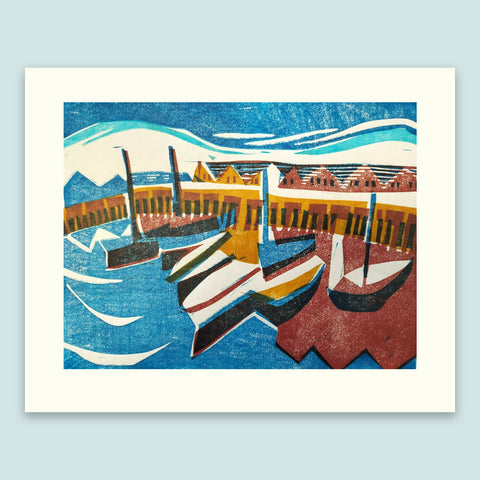 Exmouth - Linocut Print
