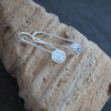 Textured Silver Drop Earrings