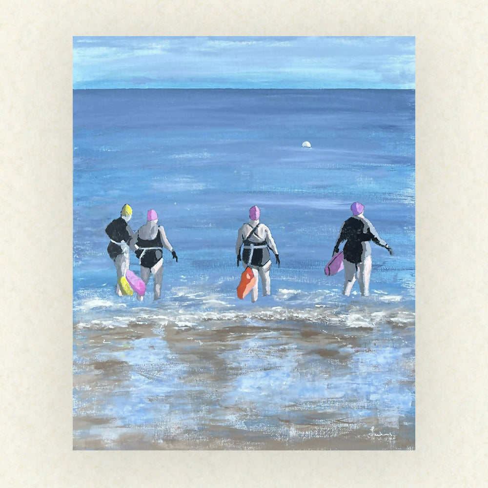 Girls To The Buoy - Original Painting - Acrylic on Board