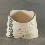 Magic Garden Purse Vase - handmade ceramic