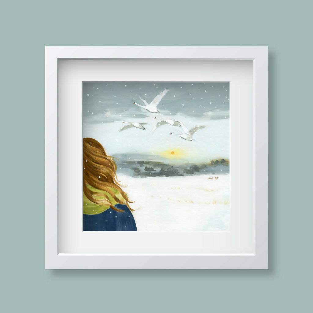 Swans In Winter - Giclee Print