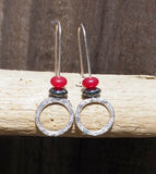 Red Jade Hoop Earrings